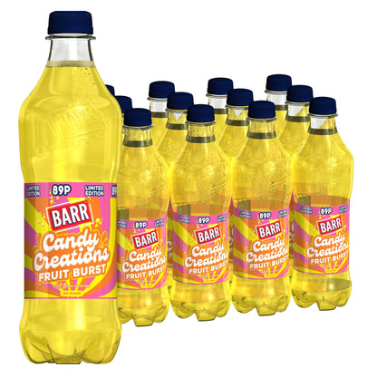 BARR 24 Pack American Cream Soda, Zero No Sugar Sparkling Soft Drink with a Creamy Taste of American Cream Soda Fizzy Pop, 24 x 330ml Cans