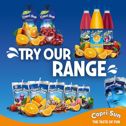 Capri-Sun Orange Kids' Juice Drink (8 x 200ml) Made with Real Fruit Juice - No Artificial Ingredients - Vegan, Gluten Free,packaging may vary